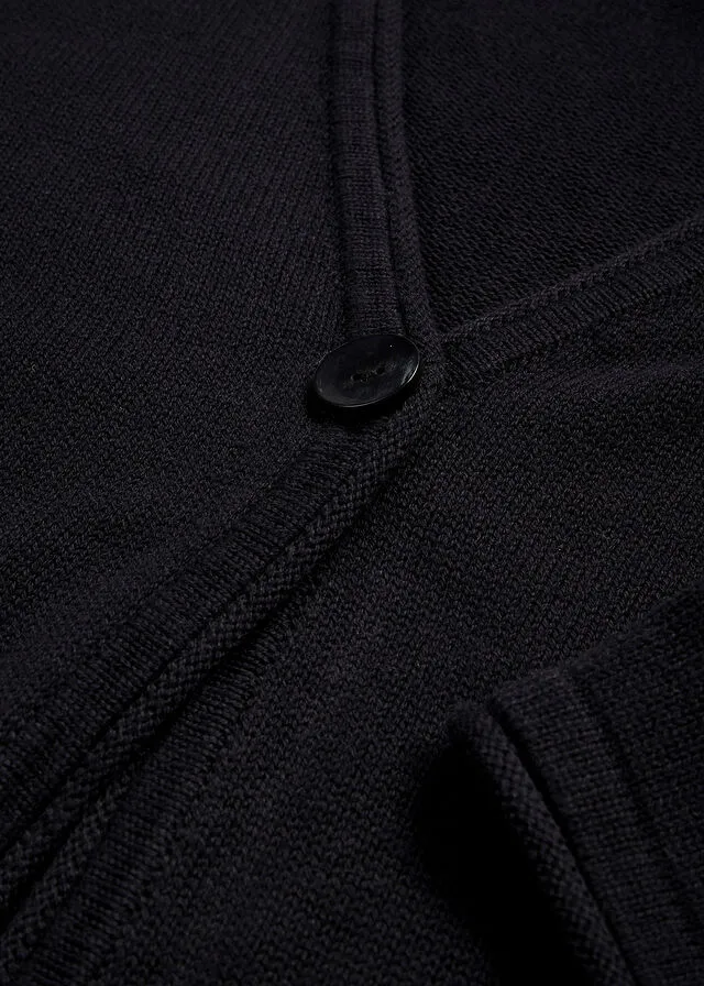 Abrigo de punto con contenido de seda Negro