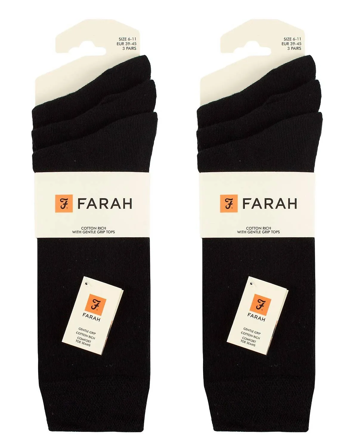Amigos | Calidad | Farah Cotton Rich Calcetines Gentle Grip Multi Pack 6 / 9