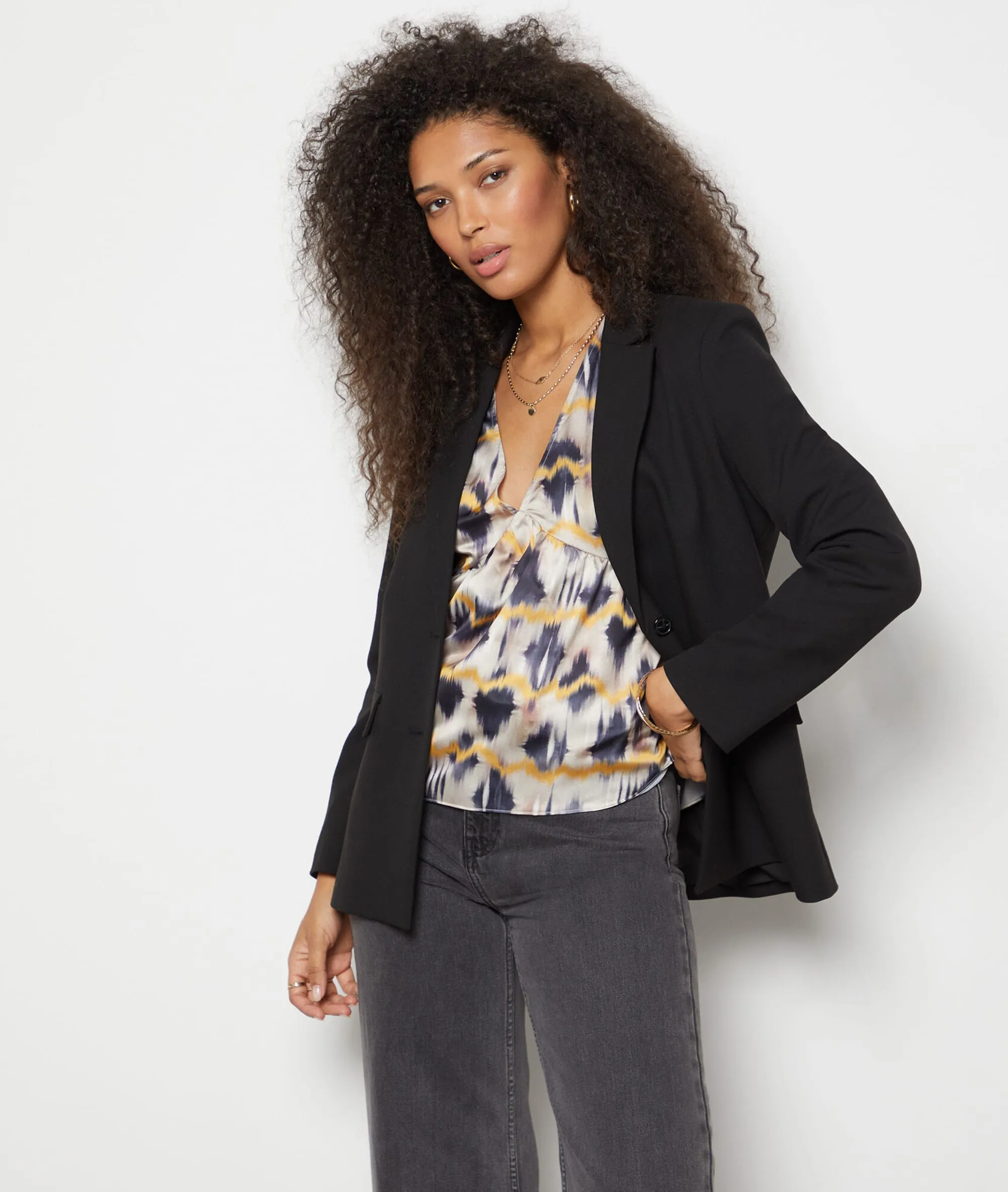 BLUSA SATINADA ESTAMPADA NENA MULTICOLORE  ETAM