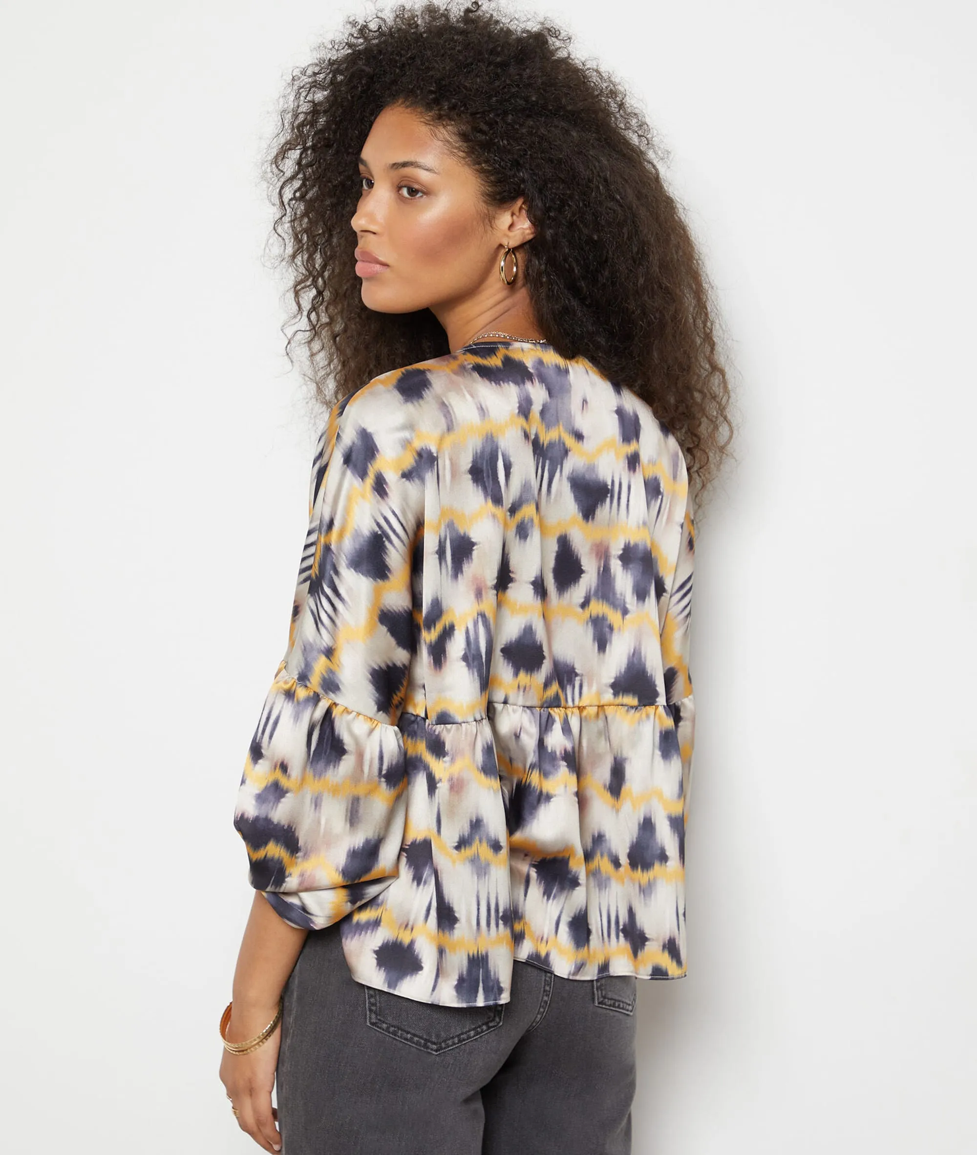 BLUSA SATINADA ESTAMPADA NENA MULTICOLORE  ETAM