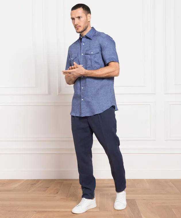 Brunello Cucinelli Blue linen shirt