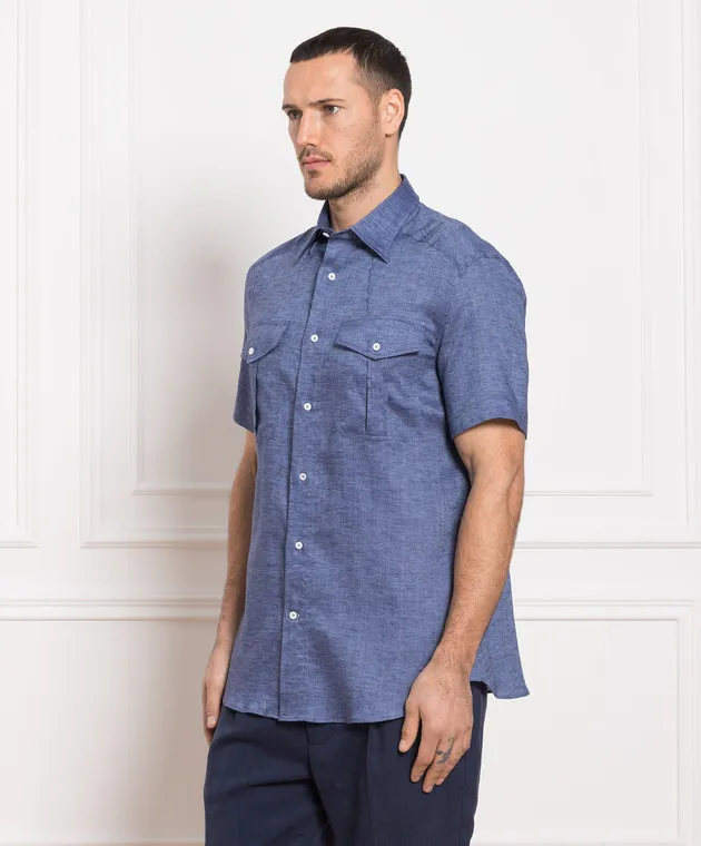 Brunello Cucinelli Blue linen shirt