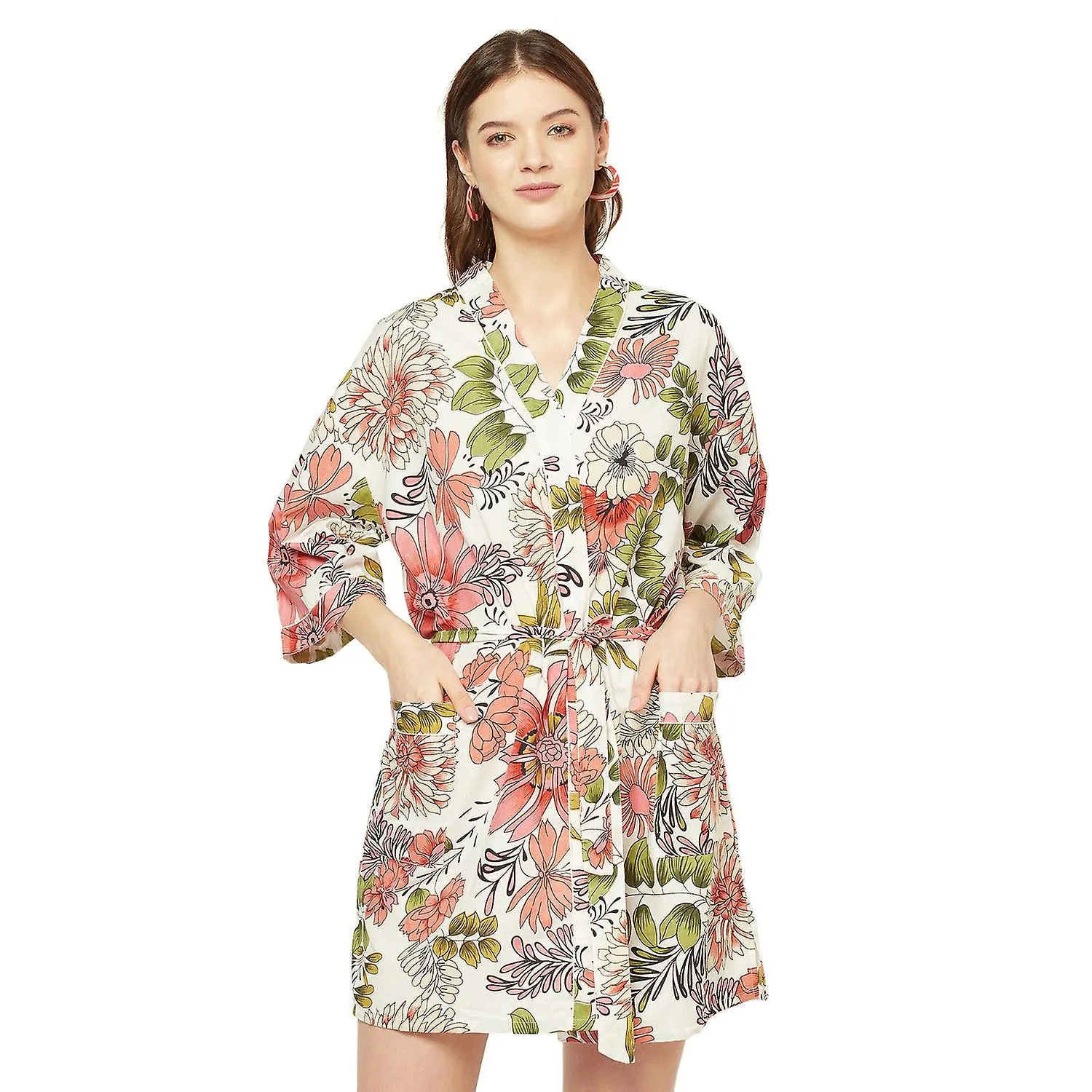 Calm retreat'  cotton kimono robe for women