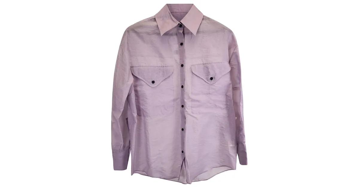Camisa Birdie Khaite en seda lavanda Púrpura 