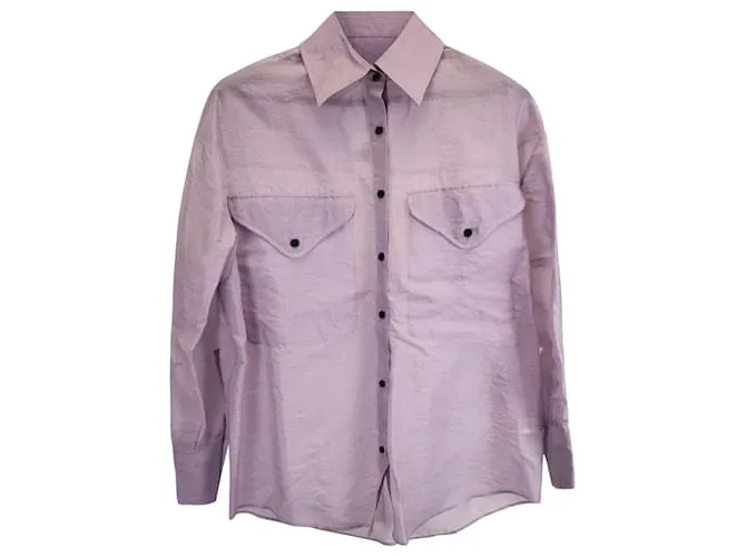 Camisa Birdie Khaite en seda lavanda Púrpura 