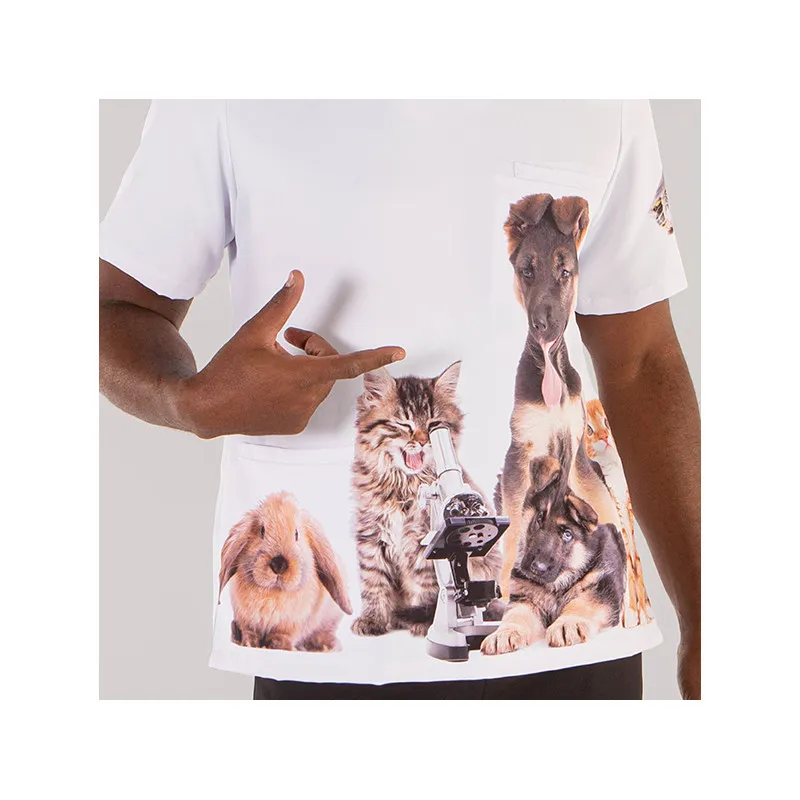 CAMISOLA SANITARIA ADA UNISEX ESTAMPADO ZOO  GARY'S