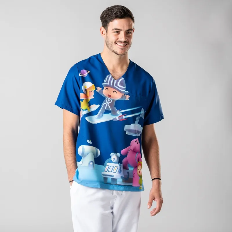 CAMISOLA UNISEX PARA ENFERMERíA DE MICROFIBRA MARINO POCOYó  GARY'S
