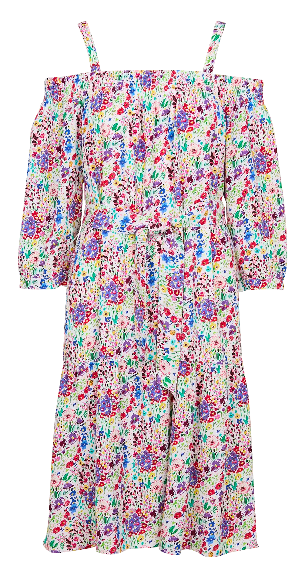 CAROLL REDEN  VESTIDO MIDI CON ESTAMPADO FLORAL EN AZUL