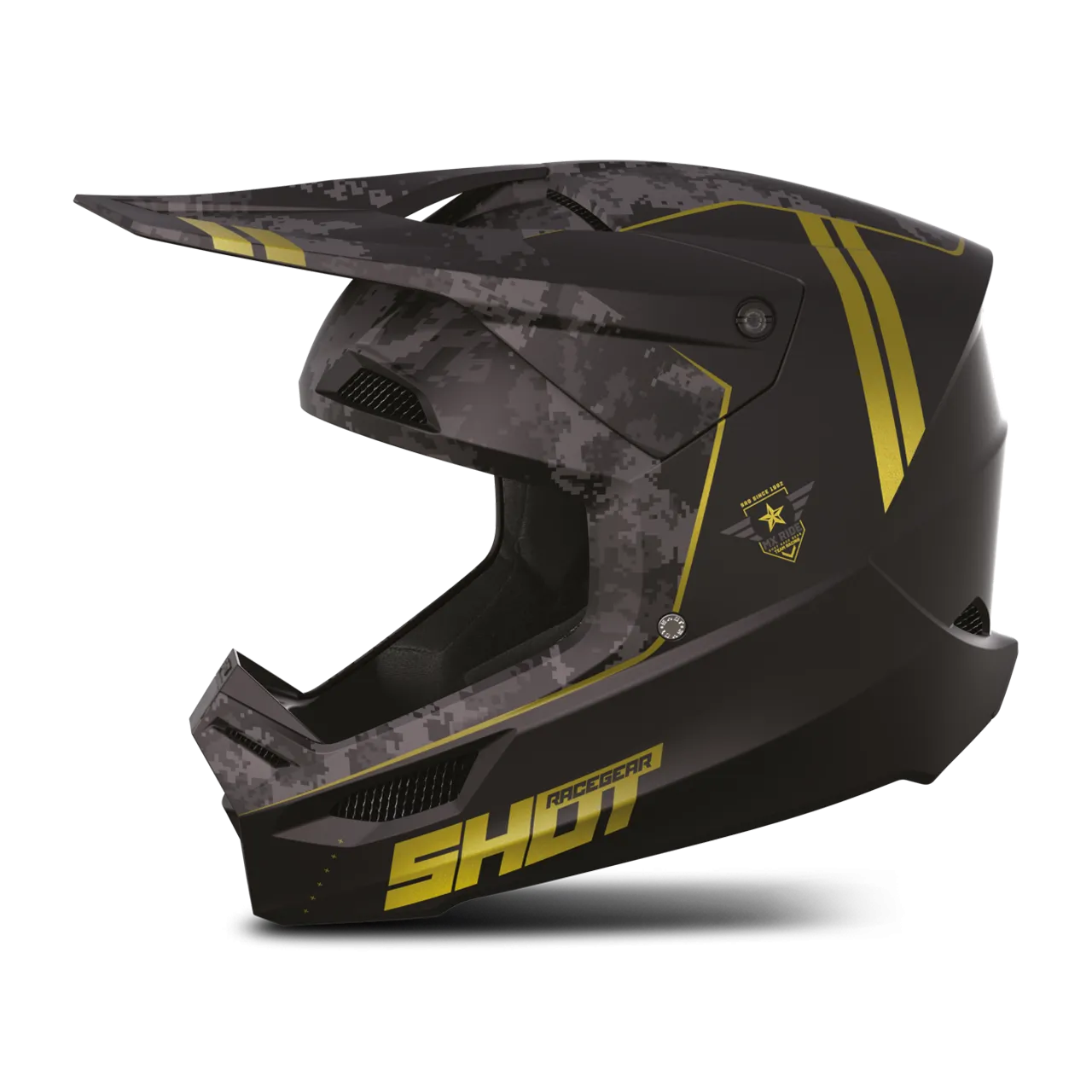Casco de Cross Shot Furious Army Dorado