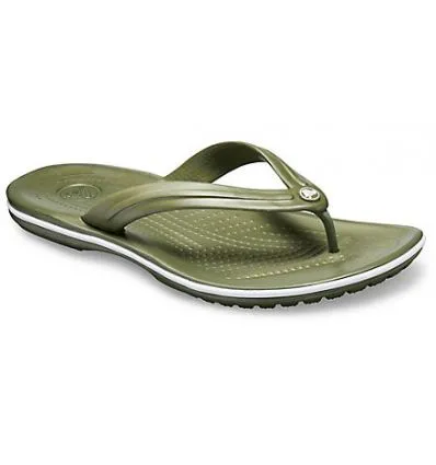 Chanclas Crocs Crocband Flip (Army Green / White)