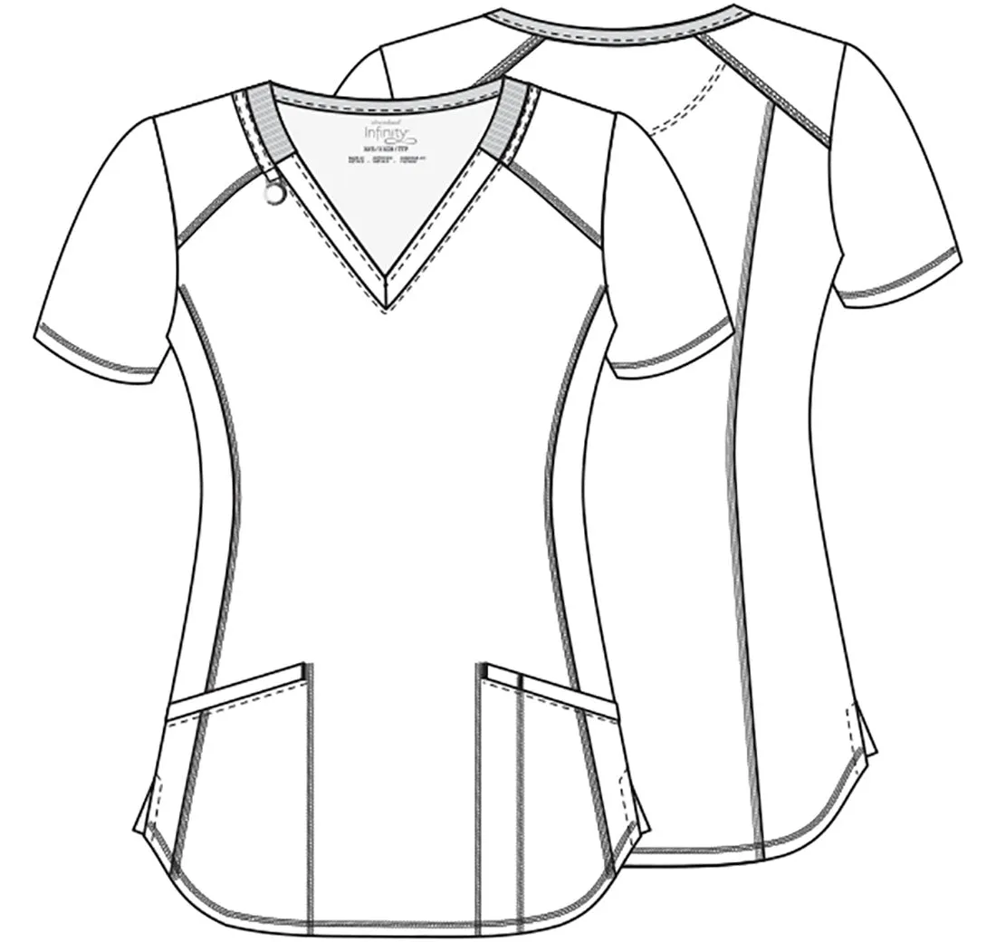 CHEROKEE INFINITY VNECK TOP IN DIGITAL DAISY