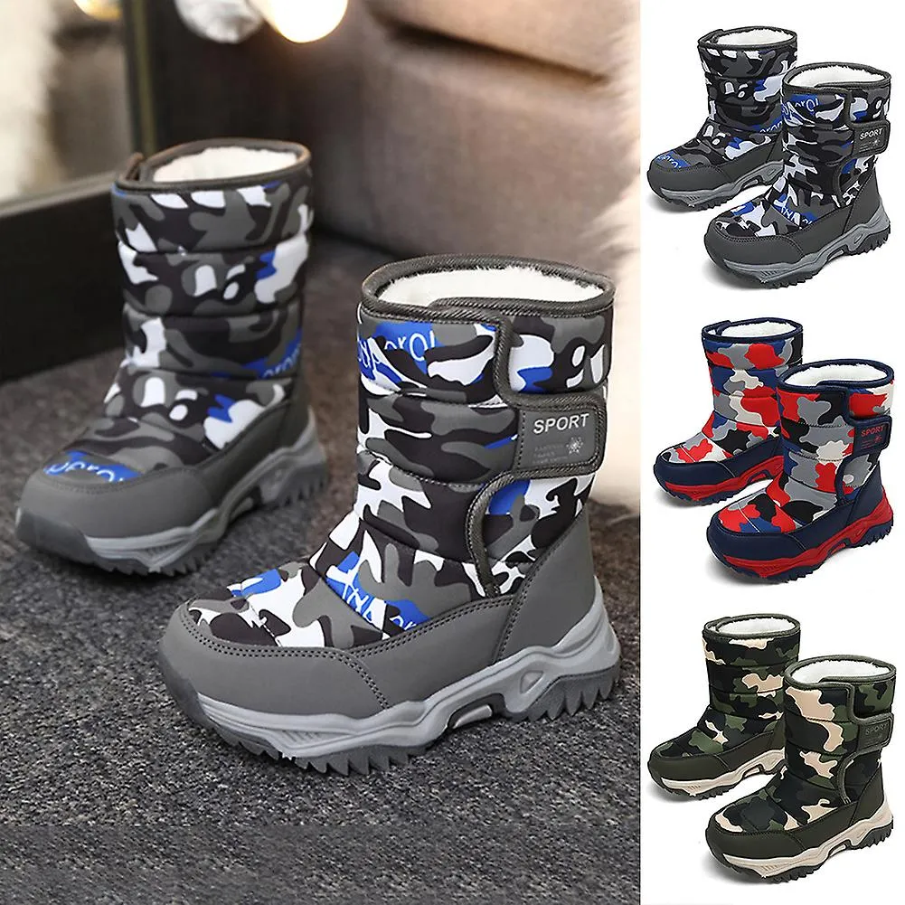 CHILDREN'S SNOW BOOTS WITH HIGHTOP COLDPROOF NONSLIP KEEP WARM SHOES FOR WINTER OUTDOOR