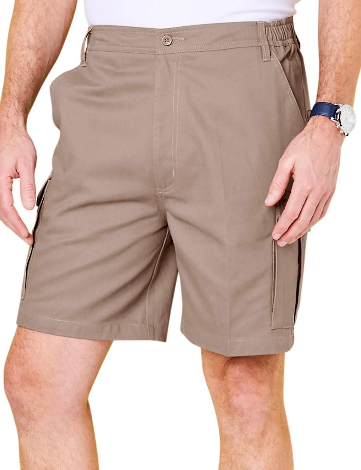 Chums | Mens | Cotton Cargo Shorts With Side Elastication