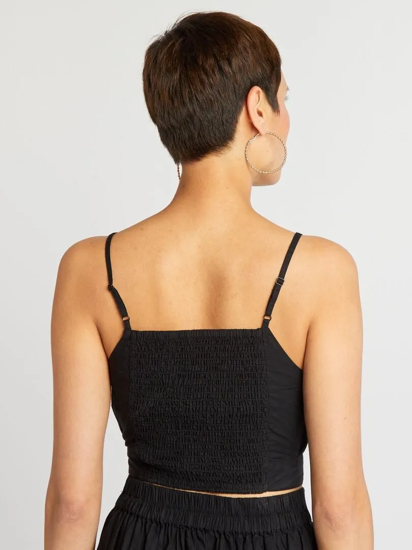 CROP TOP DE TIRANTES  NEGRO