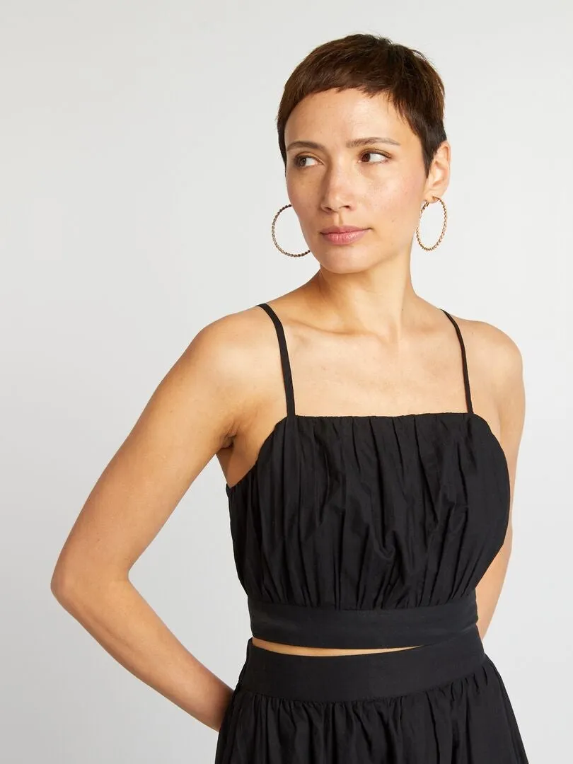 CROP TOP DE TIRANTES  NEGRO