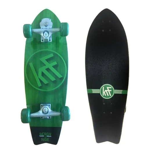 DES KRF SKATEBOARD SURF SKATE  READY TO RIDE  GREEN 78,74X2