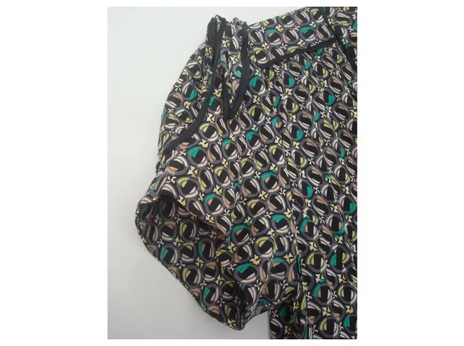 Diane Von Furstenberg Vestido de seda DvF Miss Kitt Negro Multicolor 