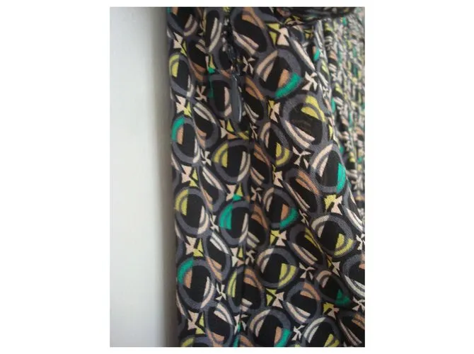 Diane Von Furstenberg Vestido de seda DvF Miss Kitt Negro Multicolor 