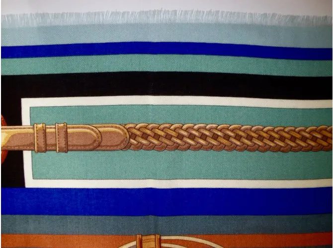 Hermès COACHING (Cachemira y Seda) Multicolor 