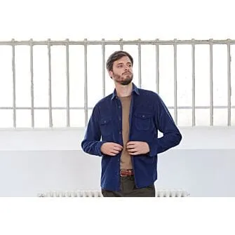 INDIGO CORDUROY OVER SHIRT  VICTORIN
