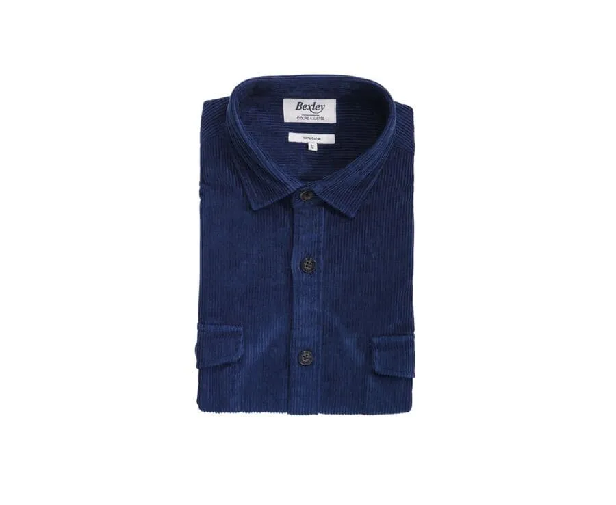 INDIGO CORDUROY OVER SHIRT  VICTORIN