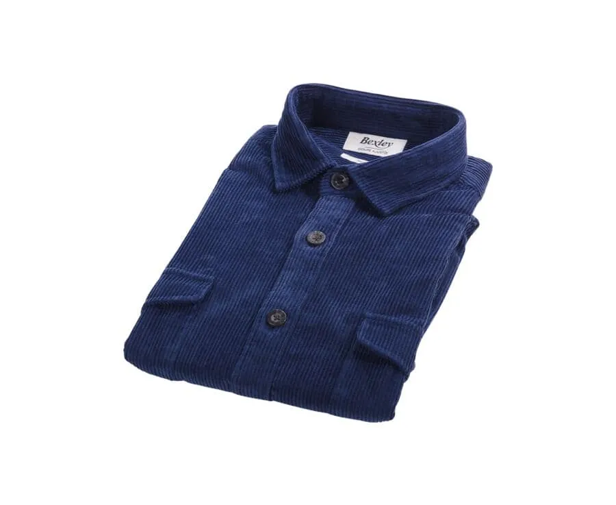 INDIGO CORDUROY OVER SHIRT  VICTORIN