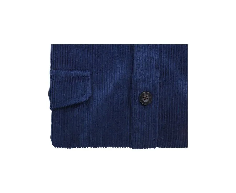 INDIGO CORDUROY OVER SHIRT  VICTORIN