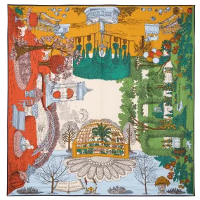 INOUI EDITIONS QUATRE SAISONS  PAñUELO DE SEDA MEZCLADA ESTAMPADO EN BEIGE