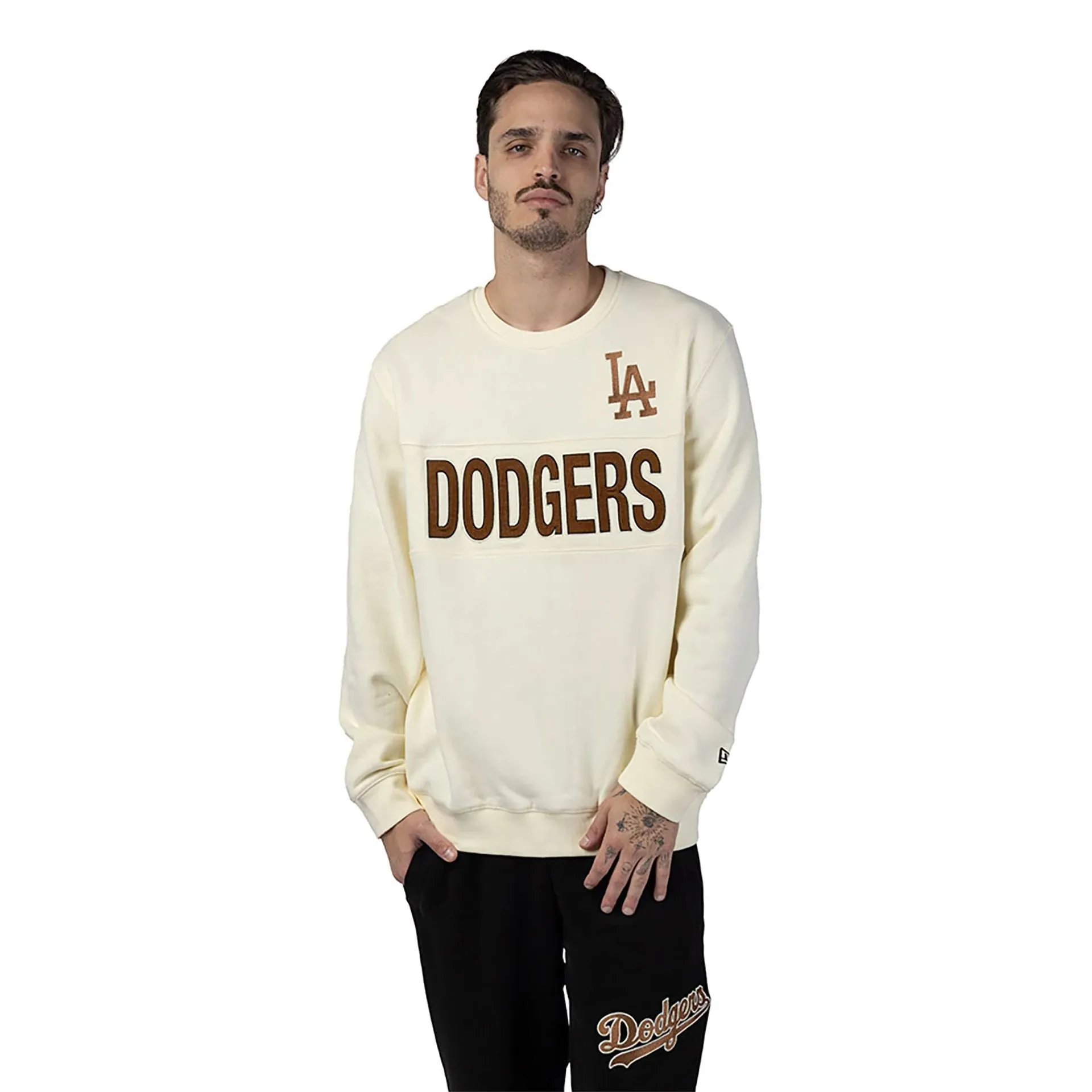 LA Dodgers MLB Cord White Crew Neck Sudadera