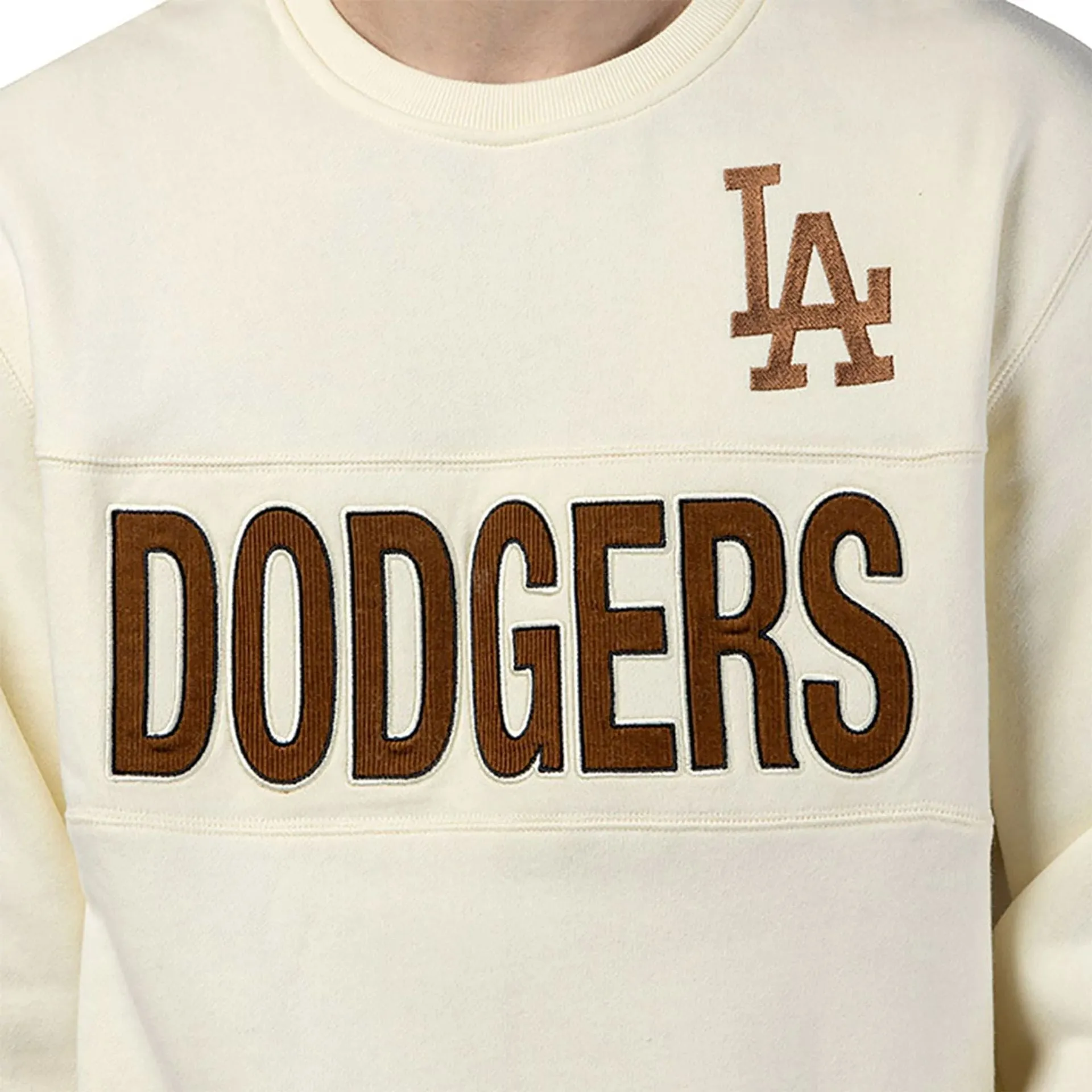 LA Dodgers MLB Cord White Crew Neck Sudadera