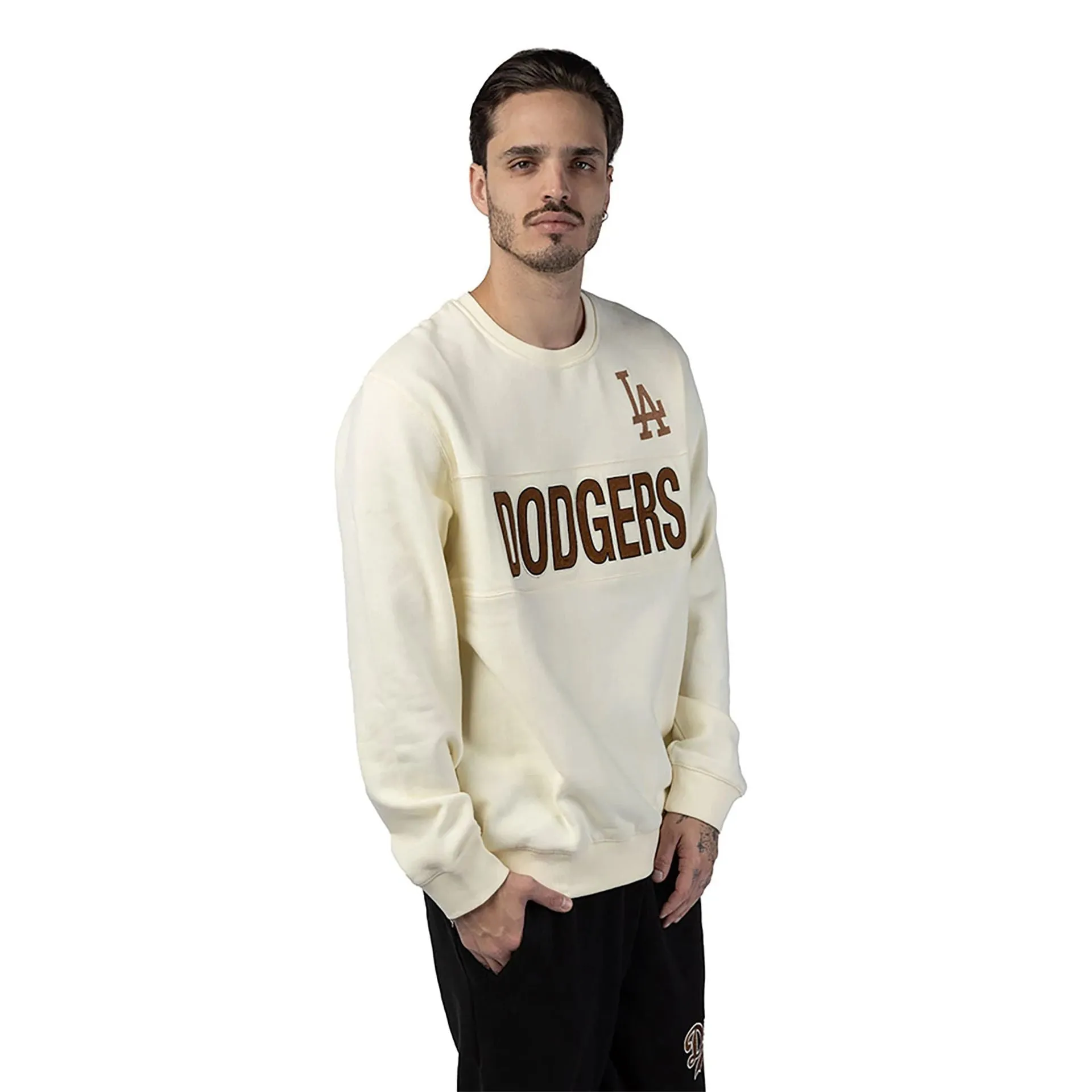 LA Dodgers MLB Cord White Crew Neck Sudadera