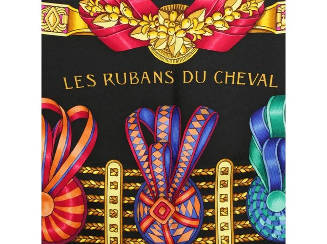 Les Rubans Du Cheval Hermès Paris Seda Carré Multicolor 