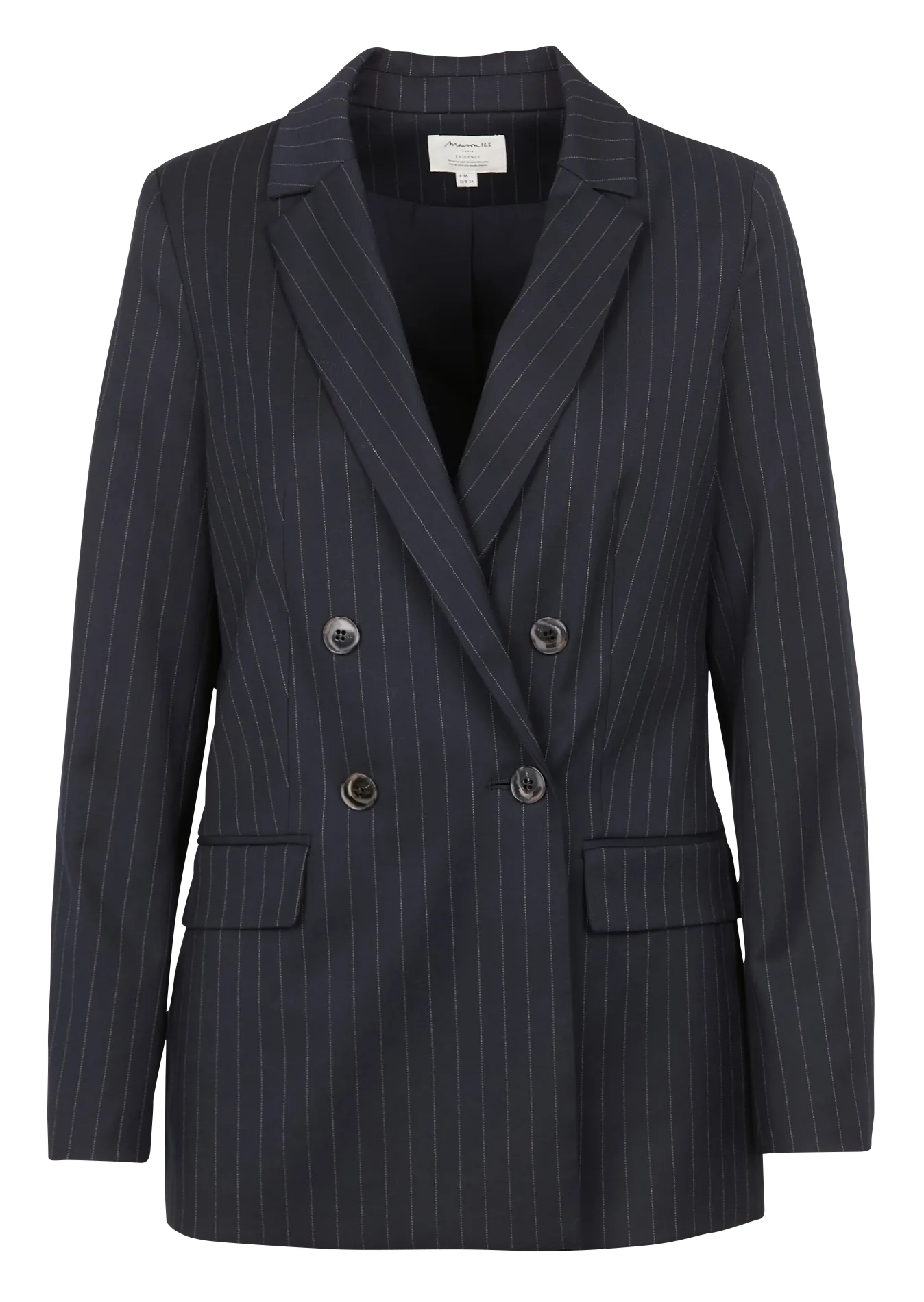 MAISON 123 FLORINE  CHAQUETA SASTRE AJUSTADA DE RAYAS EN AZUL