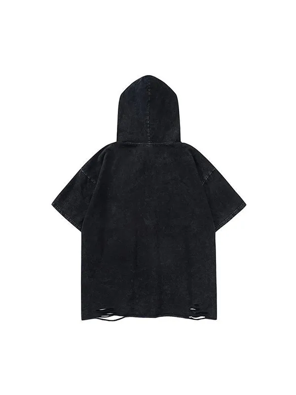 Manga corta con estampado de estilo oscuro de calavera del pequeño diablo