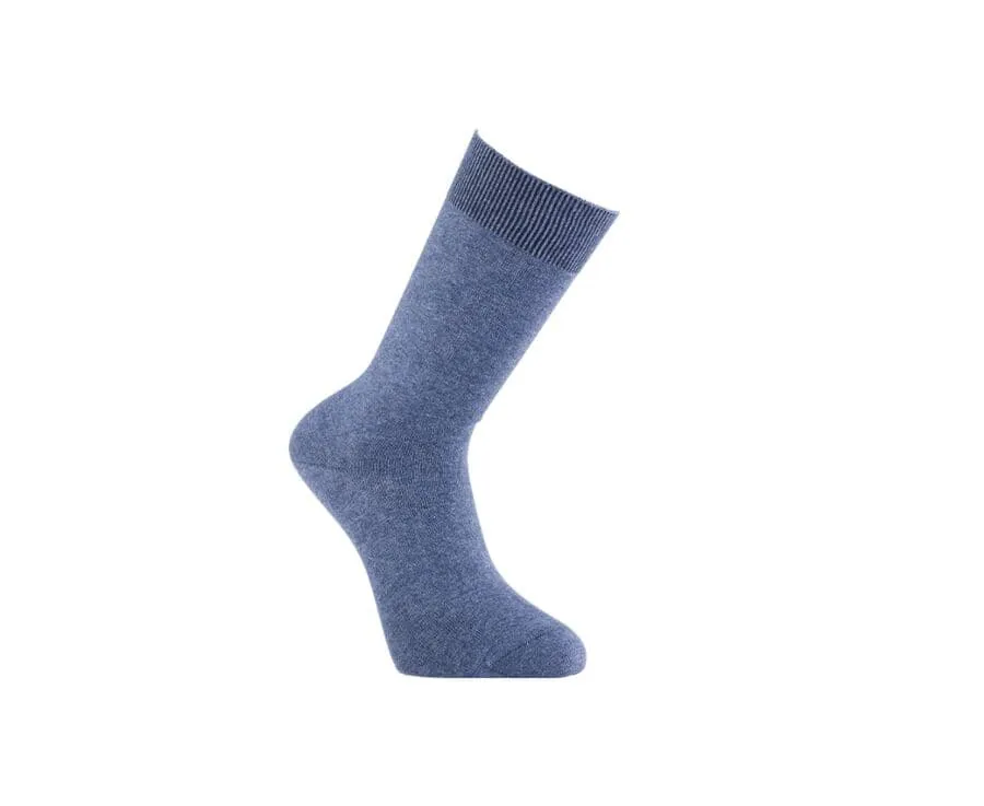 Men's Dark Blue Melange Mercerised Cotton Socks