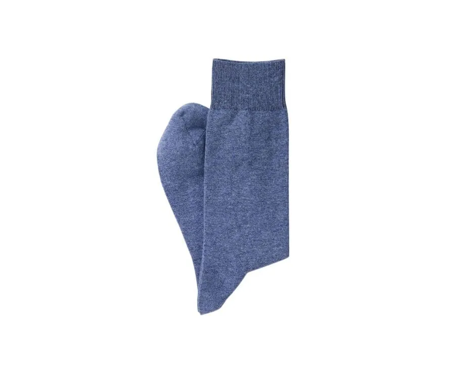 Men's Dark Blue Melange Mercerised Cotton Socks