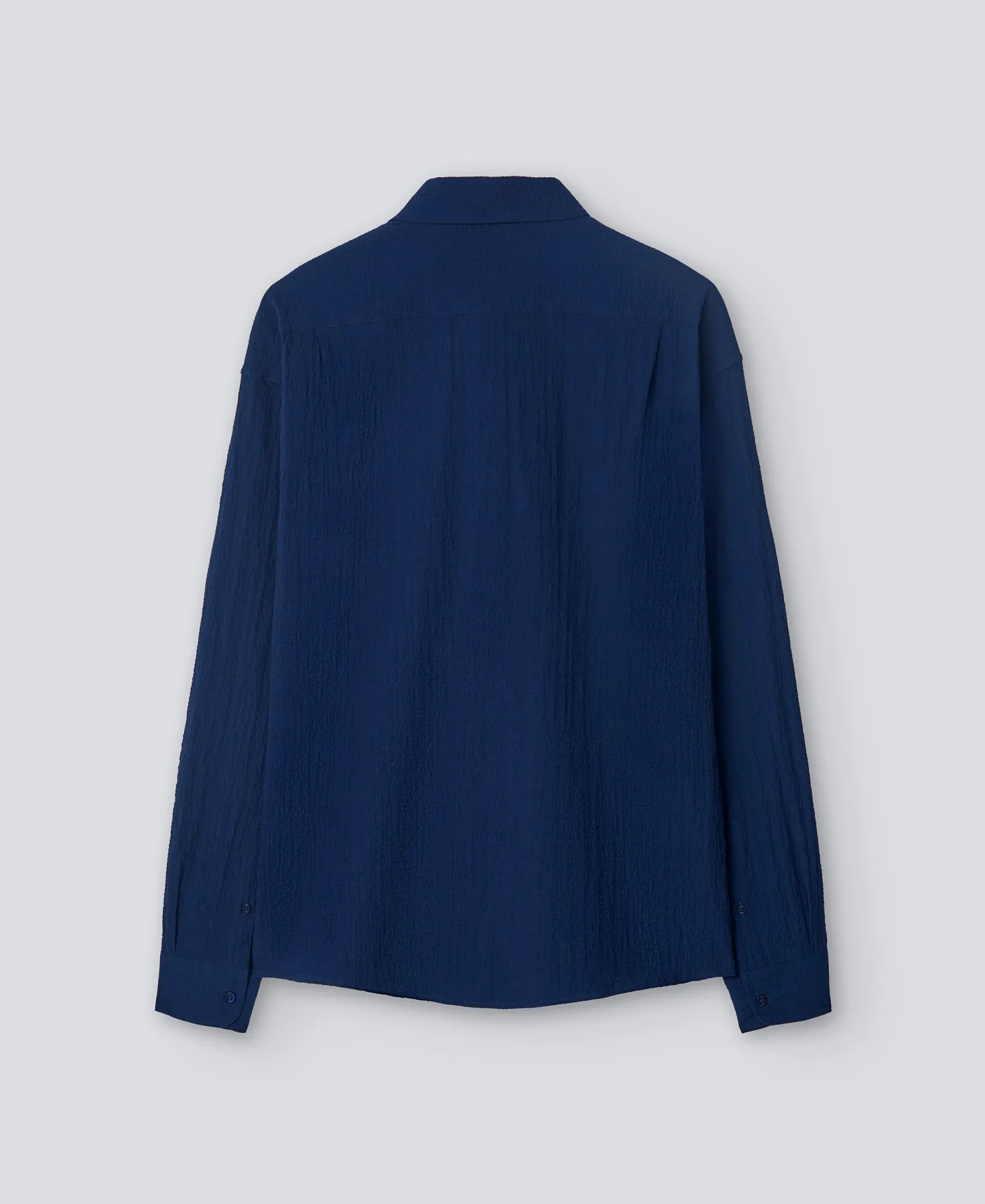 Navy blue cotton shirt man