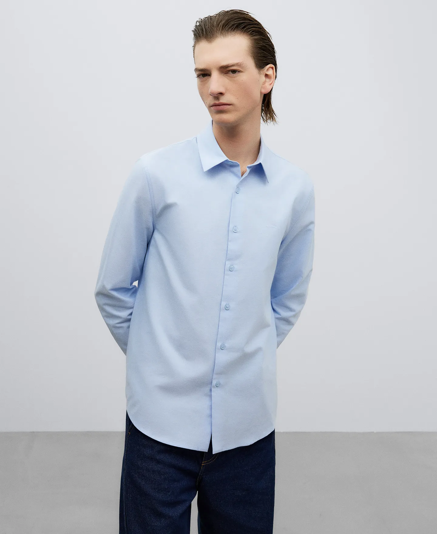 Oxford cotton shirt man