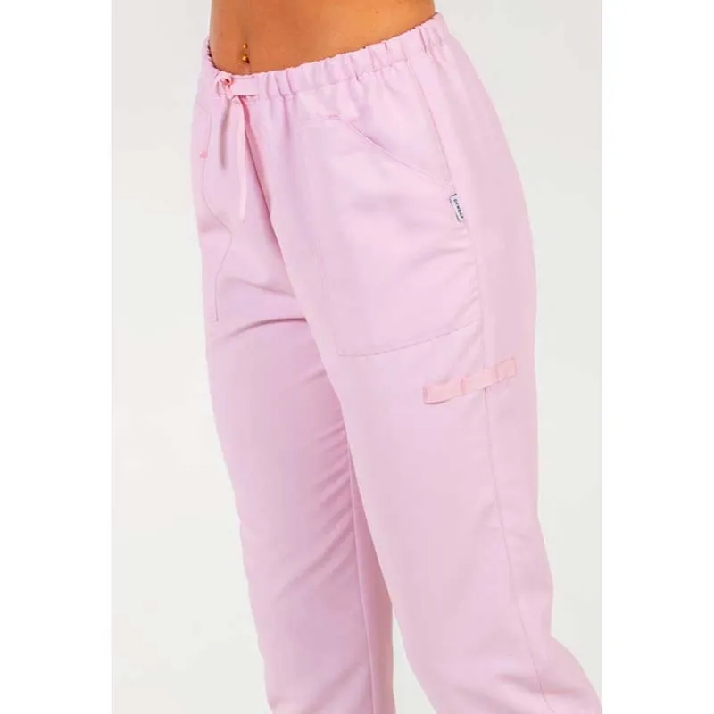PANTALóN LABORAL DE MICROFIBRA ROSA CON CINTA  DYNEKE
