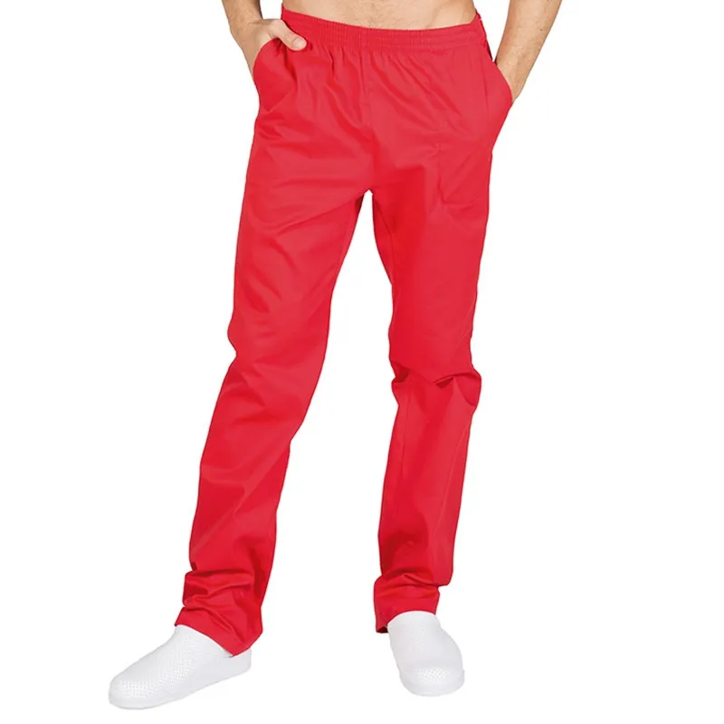 PANTALóN LABORAL ROJO CON BOLSILLOS Y GOMA ENTERA  GARY'S