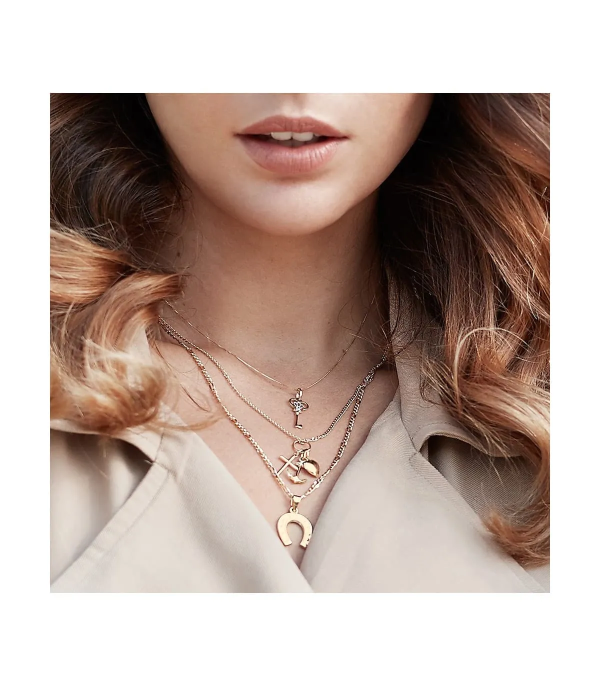 Pendentif Charm Clé Amulette Collection Or Bicolore 18 K 18 MM