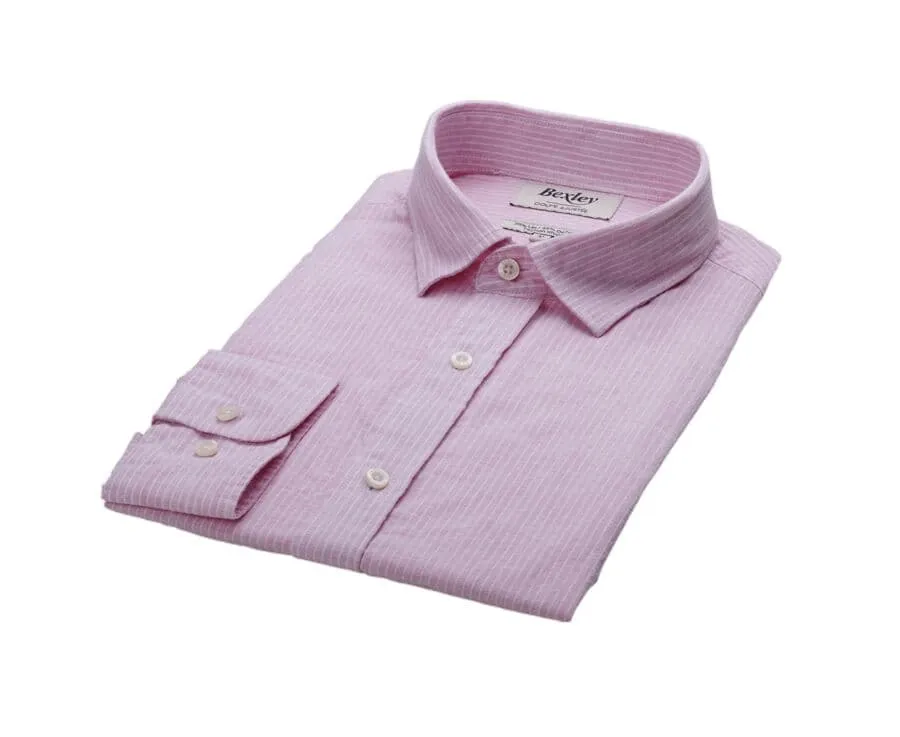 PINK & WHITE TRIM COTTON LINEN SHIRT  EDIBERT