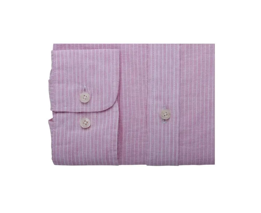 PINK & WHITE TRIM COTTON LINEN SHIRT  EDIBERT