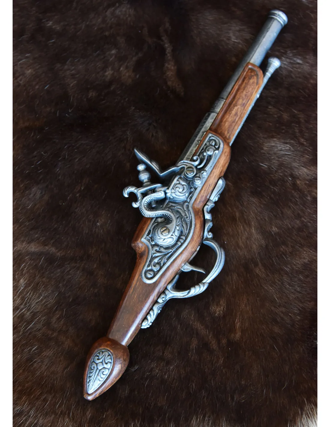 Pistola inglesa recta de chispa, segunda mitad del siglo XVIII