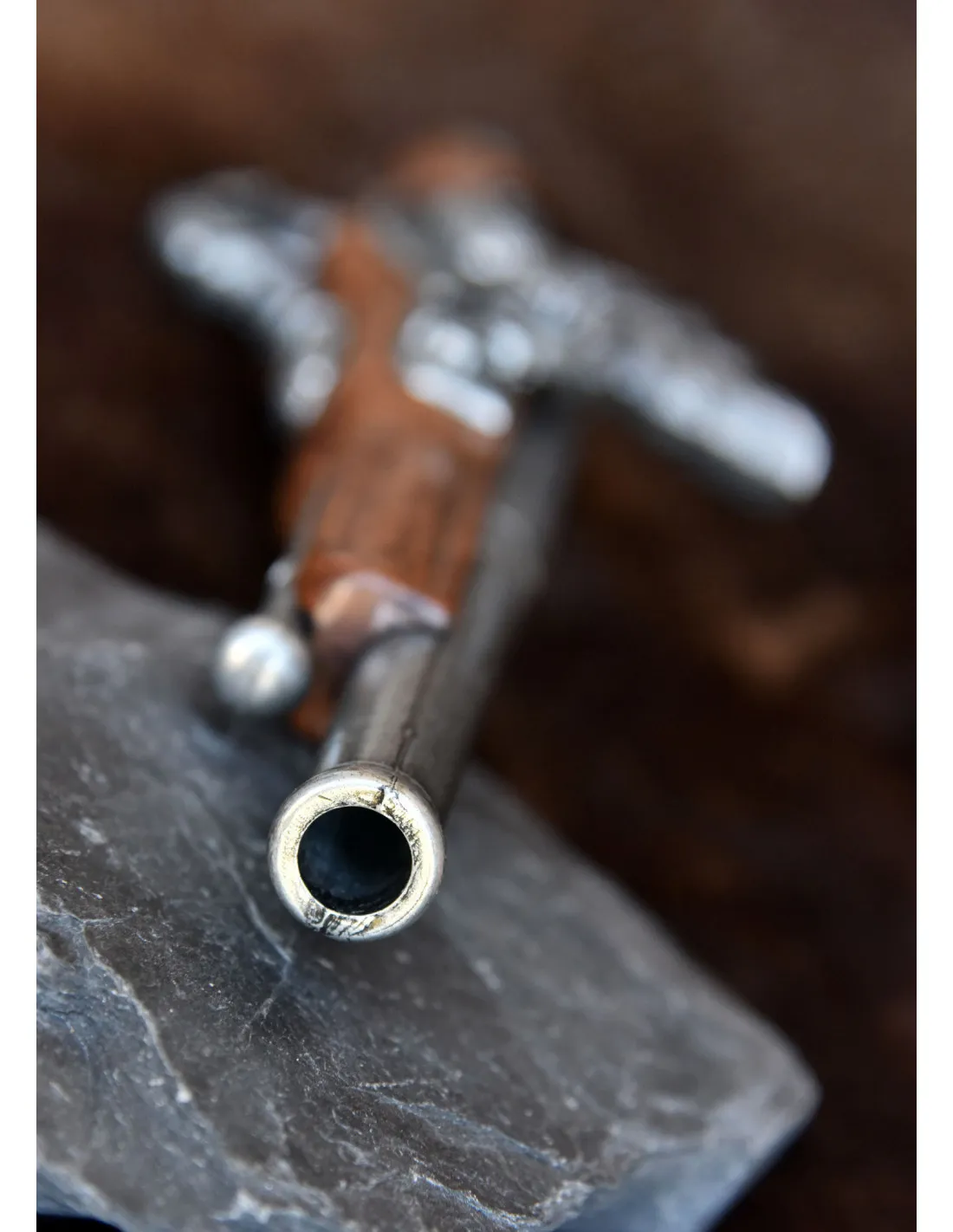 Pistola inglesa recta de chispa, segunda mitad del siglo XVIII