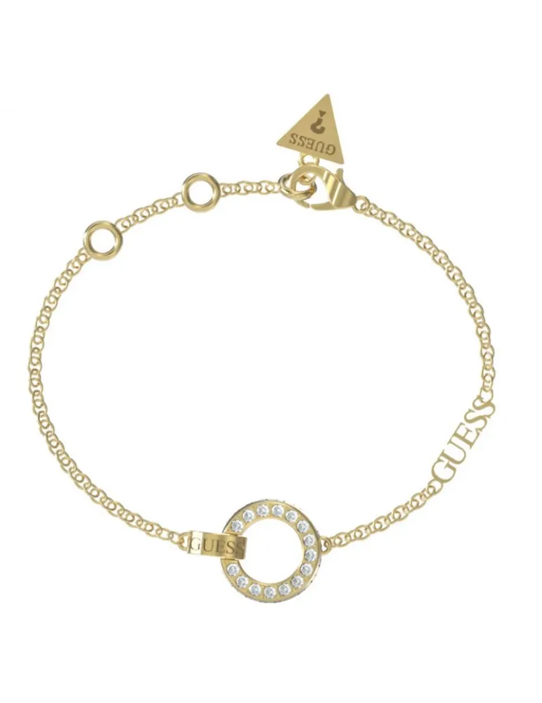 Pulsera Guess Mujer Circle Lights Acero Dorado