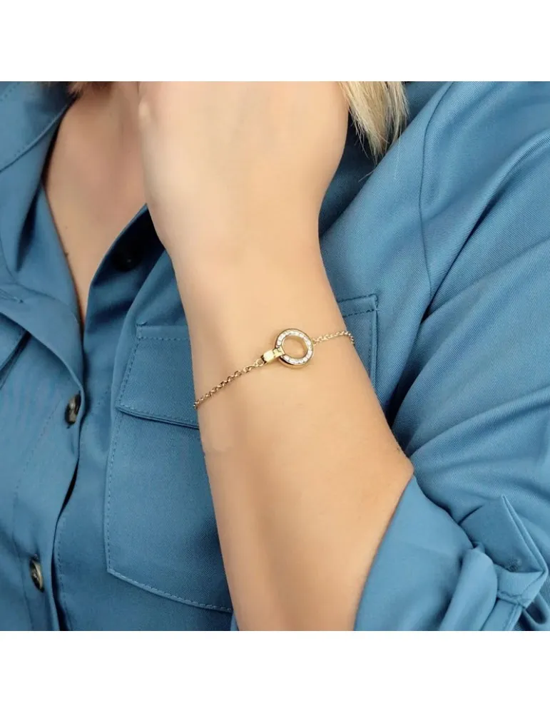 Pulsera Guess Mujer Circle Lights Acero Dorado