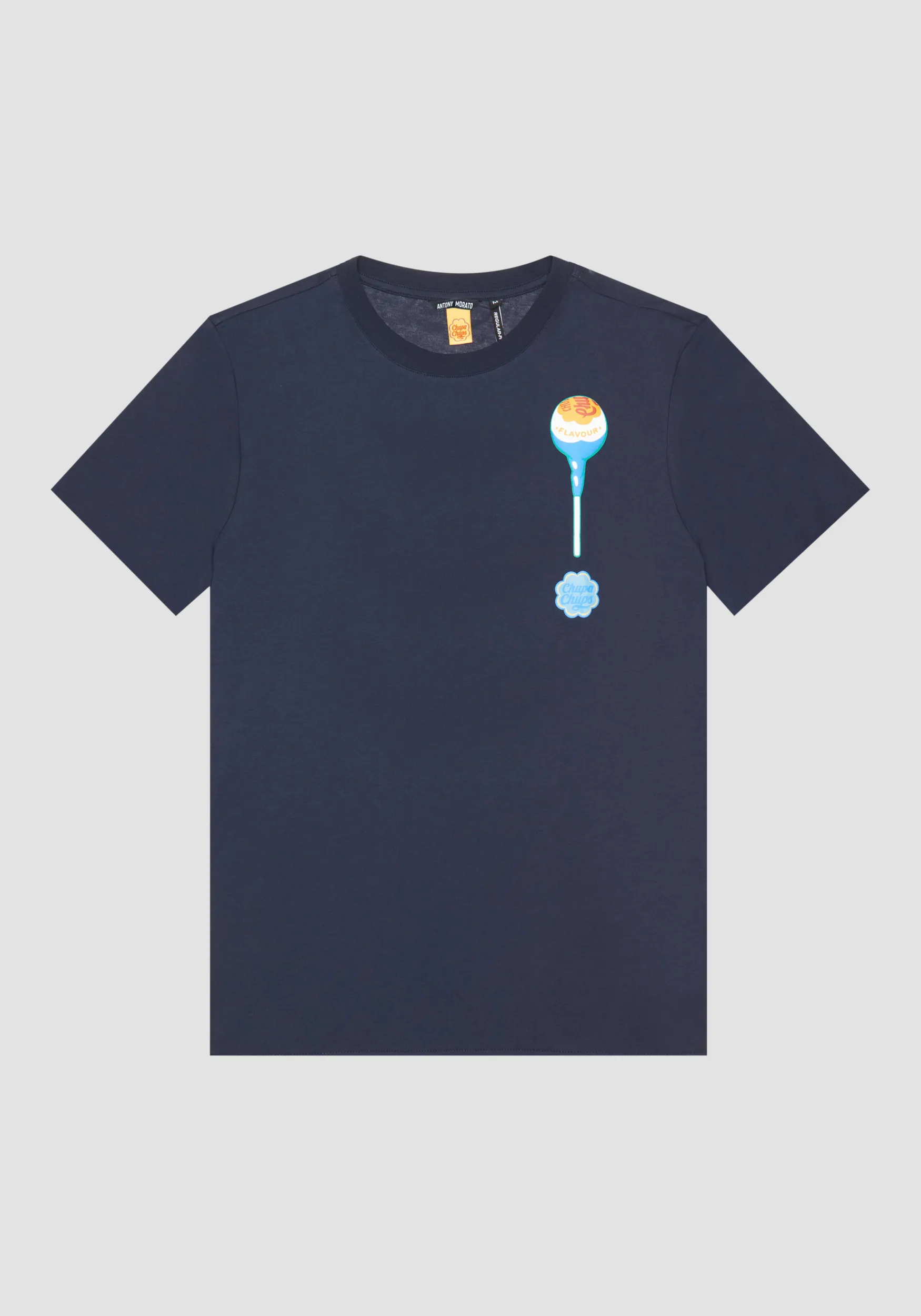 REGULAR FIT TSHIRT IN COTTON WITH RAISED MATTE PLASTIC PRINT AND SPONGE EFFECT