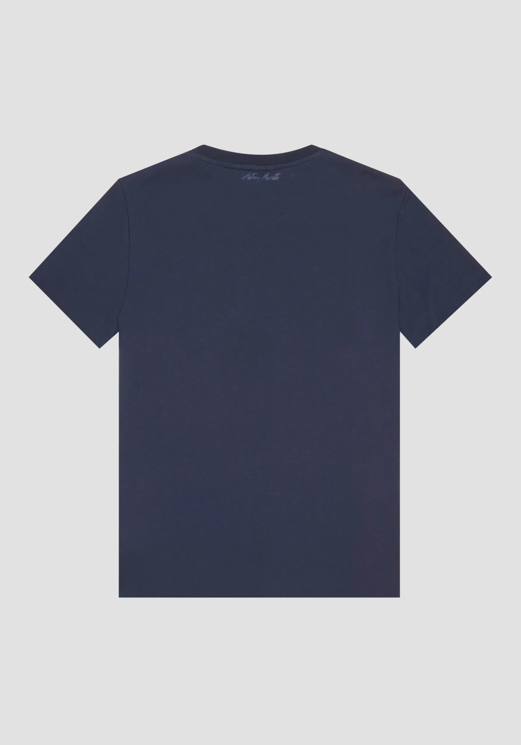 REGULAR FIT TSHIRT IN COTTON WITH RAISED MATTE PLASTIC PRINT AND SPONGE EFFECT
