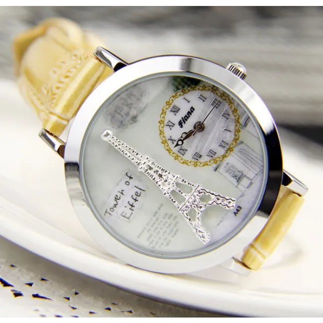 Romantic Dimensional Fimo Eiffel Tower Fashion Watch